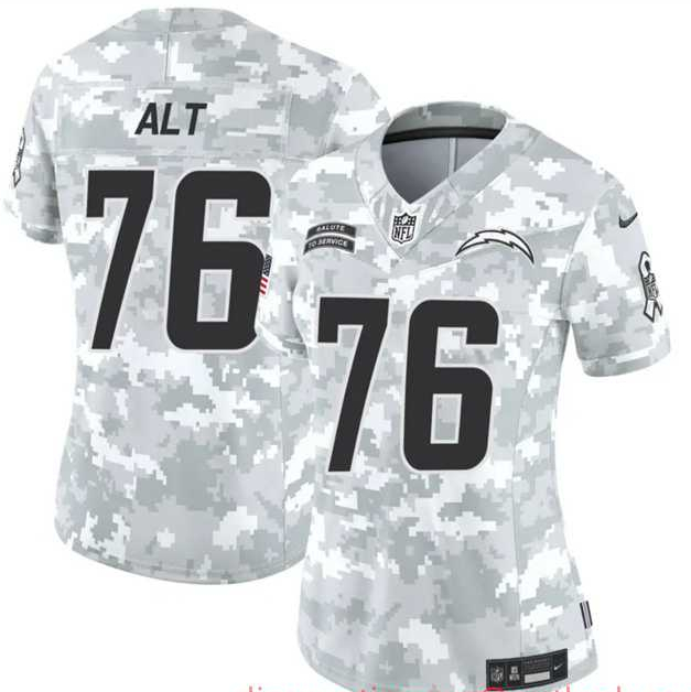 Womens Los Angeles Chargers #76 Joe Alt 2024 F.U.S.E Arctic Camo Salute To Service Limited Stitched Jersey Dzhi->los angeles chargers->NFL Jersey